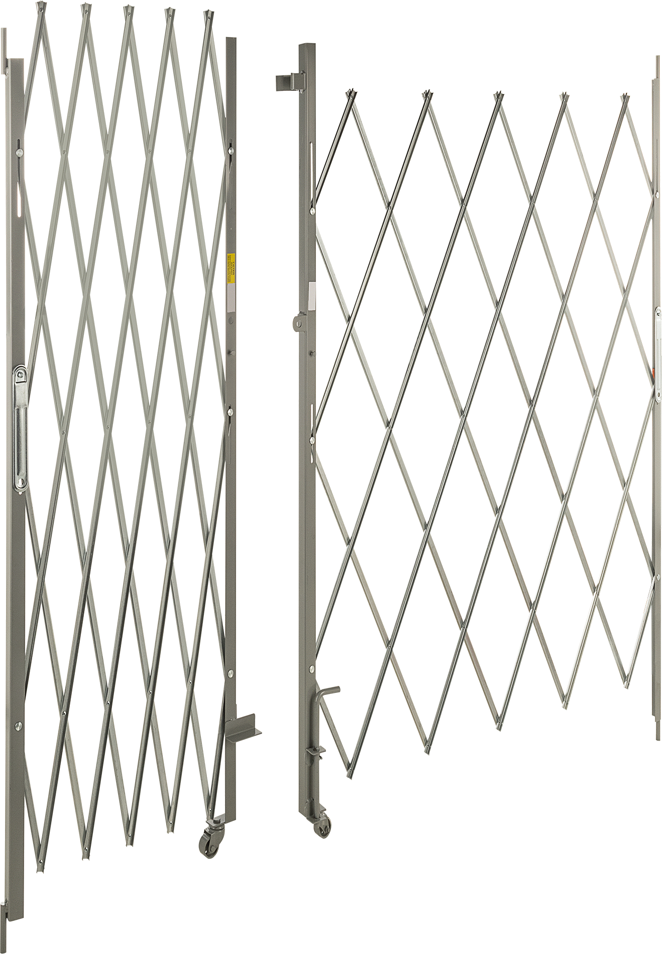 Katlanabilir Güvenlikli Çift Kapı, 16 Gauge, 6-1/2 Fit Katlanmış Yükseklik, 8 Fit Maksimum Genişletilmiş Genişlik