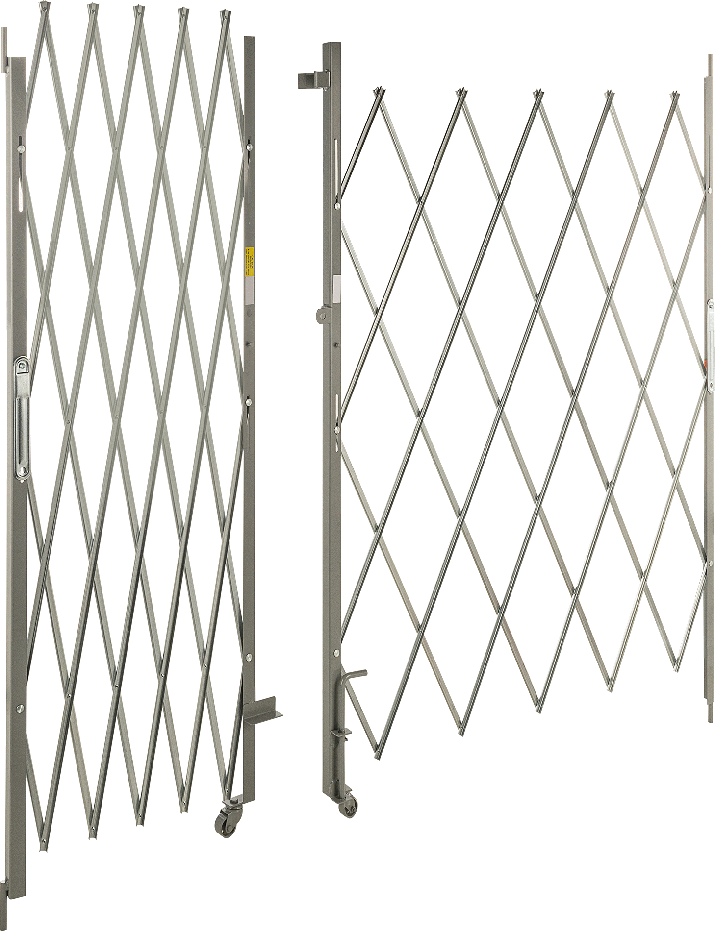 Katlanabilir Güvenlikli Çift Kapı, 16 Gauge, 7-1/2 Fit Katlanmış Yükseklik, 10 Fit Maksimum Genişletilmiş Genişlik
