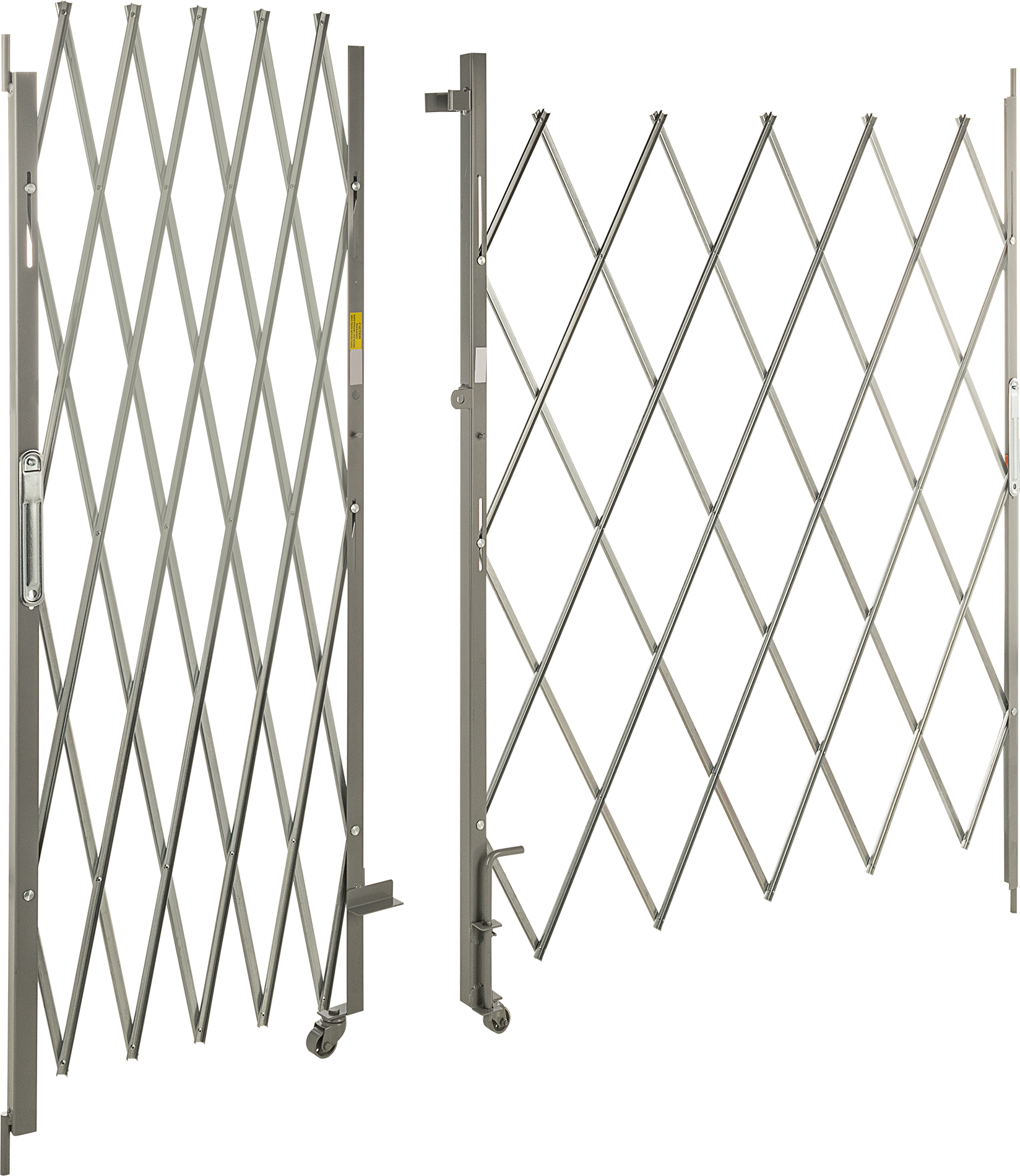 Katlanabilir Güvenlikli Çift Kapı, 16 Gauge, 6-1/2 Fit Katlanmış Yükseklik, 10 Fit Maksimum Genişletilmiş Genişlik