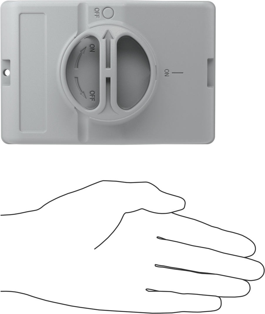 Ayırma Anahtarı, Yıkama, Kapalı, Gri aktüatör ve kilit ile, 25 Amper
