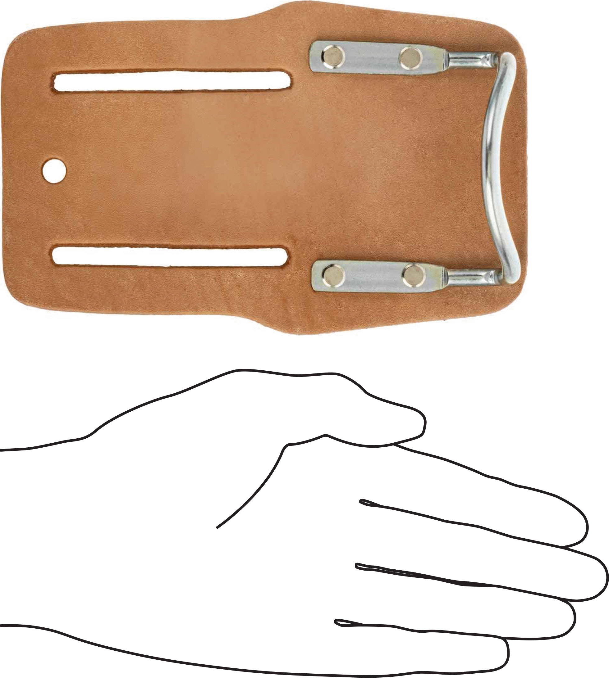 Tek Bölmeli Deri Kemer Çantası, 3-3/4" Genişlik, 5-1/2" Yükseklik