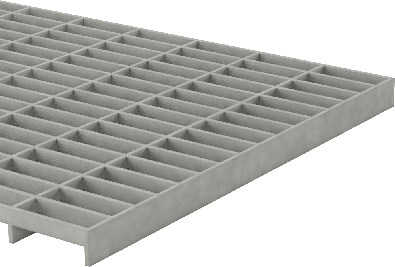 Fiberglas Çubuk Izgara, 2' Genişlik x 3' Uzunluk, 1-1/2“ Yükseklik x 1/4” Genişlik Rulman Çubuğu