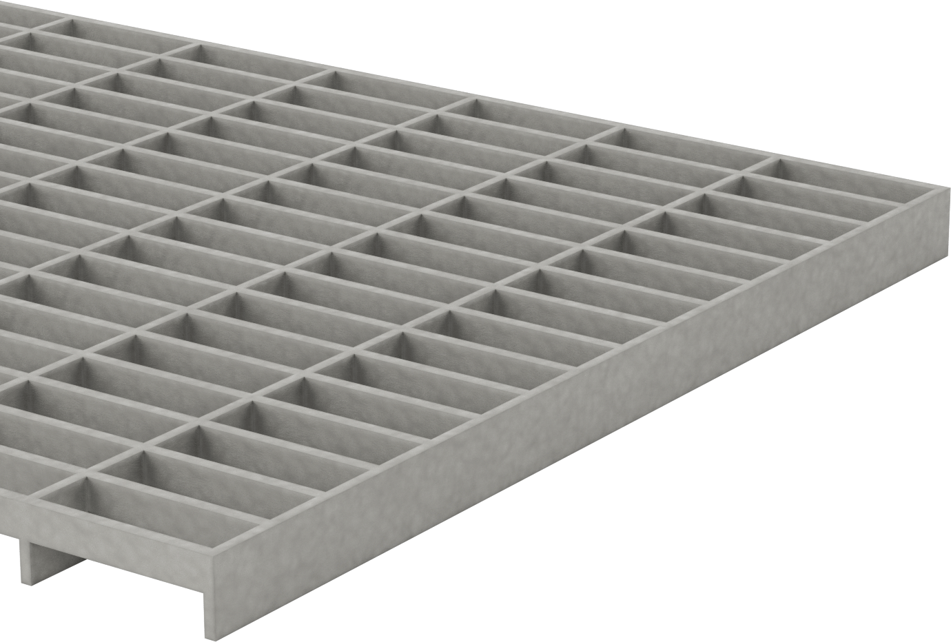 Fiberglas Çubuk Izgara, 2 ft Genişlik x 6 ft Uzunluk, 1-1/2“ Yükseklik x 1/4” Genişlik Rulman Çubuğu