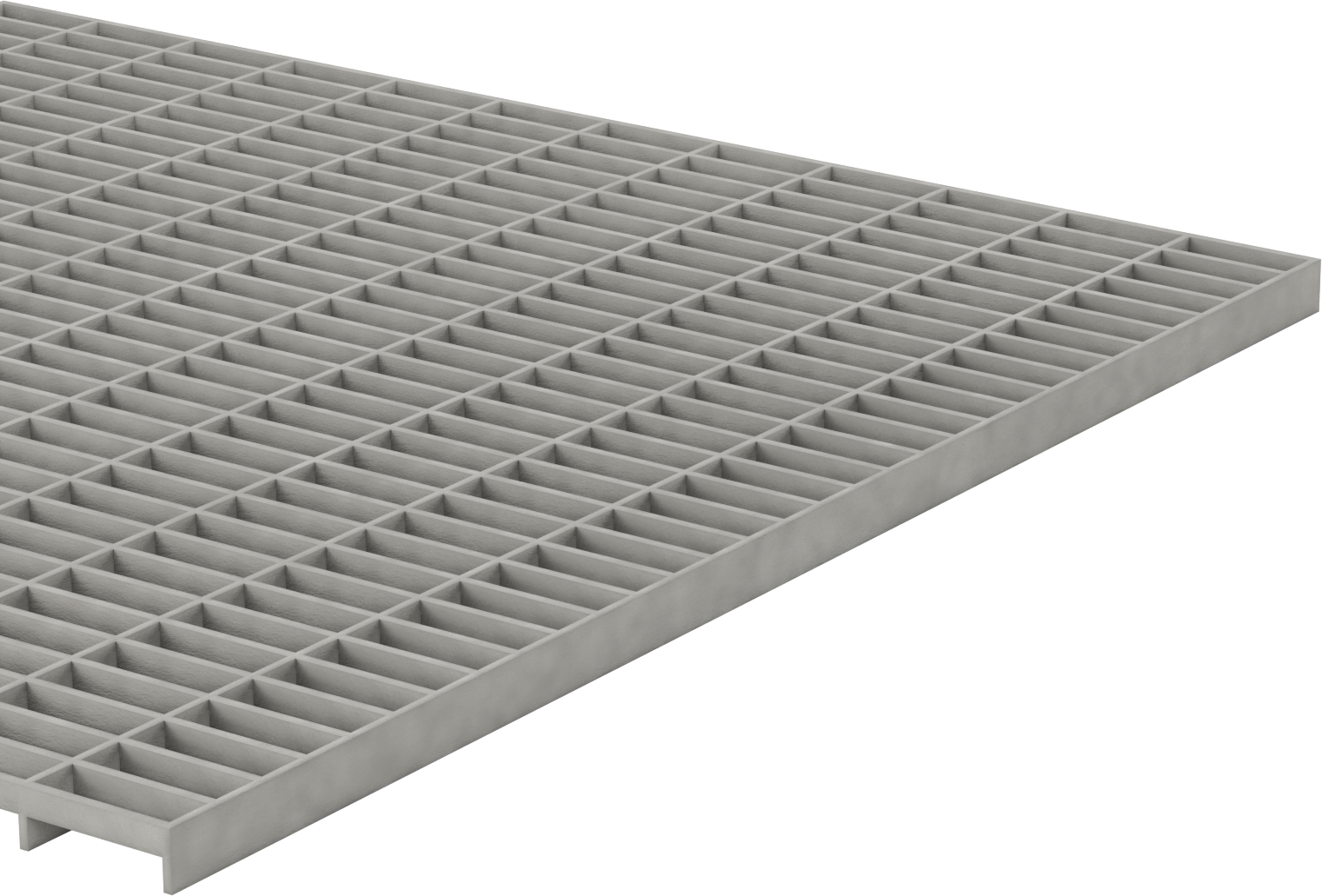 Fiberglas Çubuk Izgara, 4' Genişlik x 4' Uzunluk, 1-1/2“ Yükseklik x 1/4” Genişlik Rulman Çubuğu