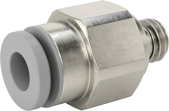 Tak-Bağlan Boru Adaptörü, Soğutma Sistemleri için, 4 mm Boru Dış Çapı, M5 x 0,8 mm Erkek