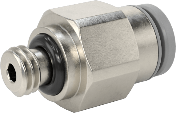 Tak-Bağlan Boru Adaptörü, Soğutma Sistemleri için, 4 mm Boru Dış Çapı, M5 x 0,8 mm Erkek