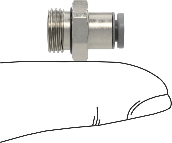 Tak-Bağlan Boru Adaptörü, Soğutma Sistemleri için, 4 mm Boru Dış Çapı için, 1/8 BSPP Erkek