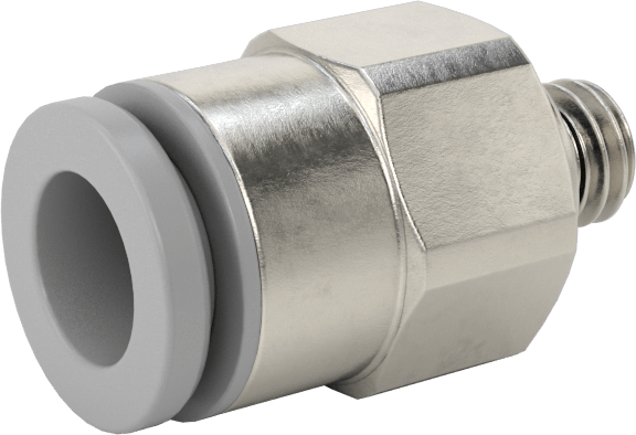 Tak-Bağlan Boru Adaptörü, Soğutma Sistemleri için, 6 mm Boru Dış Çap, M5 x 0,8 mm Erkek