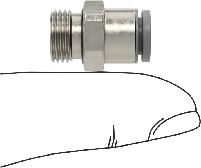 Tak-Bağlan Boru Adaptörü, Soğutma Sistemleri için, 6 mm Boru Dış Çapı için, 1/8 BSPP Erkek