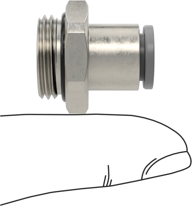 Tak-Bağlan Boru Adaptörü, Soğutma Sistemleri için, 8 mm Boru Dış Çapı için, 3/8 BSPP Erkek
