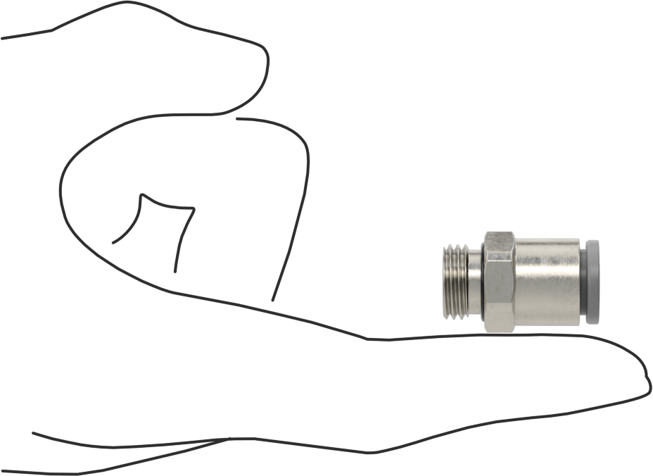 Tak-Bağlan Boru Adaptörü, Soğutma Sistemleri için, 10 mm Boru Dış Çapı için, 1/4 BSPP Erkek