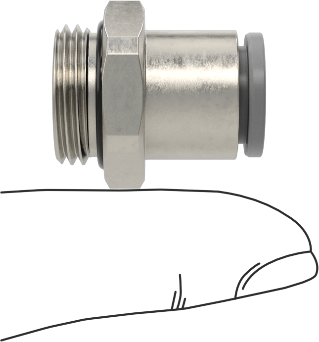Tak-Bağlan Boru Adaptörü, Soğutma Sistemleri için, 10 mm Boru Dış Çapı için, 3/8 BSPP Erkek