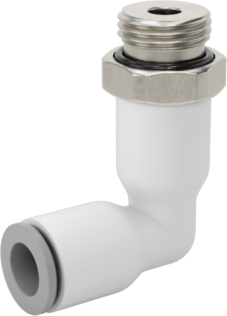 Tak-Bağlan Boru Adaptörü, Dönerli 90 Derece Dirsek, 6 mm Boru Dış Çapı için, 1/8 BSPP Erkek