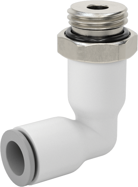 Tak-Bağlan Boru Adaptörü, Dönerli 90 Derece Dirsek, 8 mm Boru Dış Çapı için, 1/4 BSPP Erkek