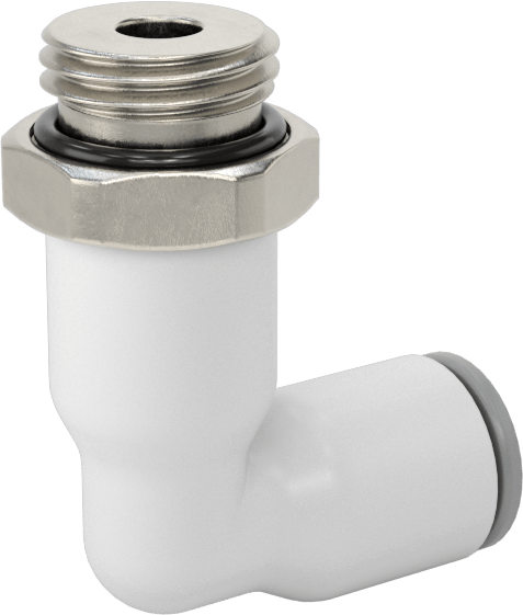 Tak-Bağlan Boru Adaptörü, Dönerli 90 Derece Dirsek, 8 mm Boru Dış Çapı için, 1/4 BSPP Erkek