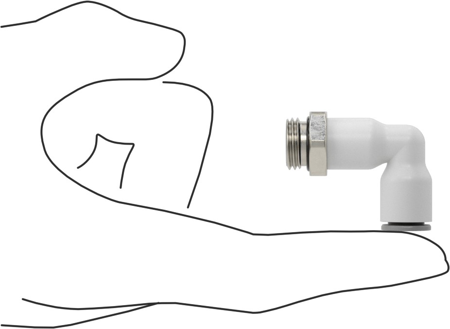 Tak-Bağlan Boru Adaptörü, Dönerli 90 Derece Dirsek, 8 mm Boru Dış Çapı için, 1/4 BSPP Erkek