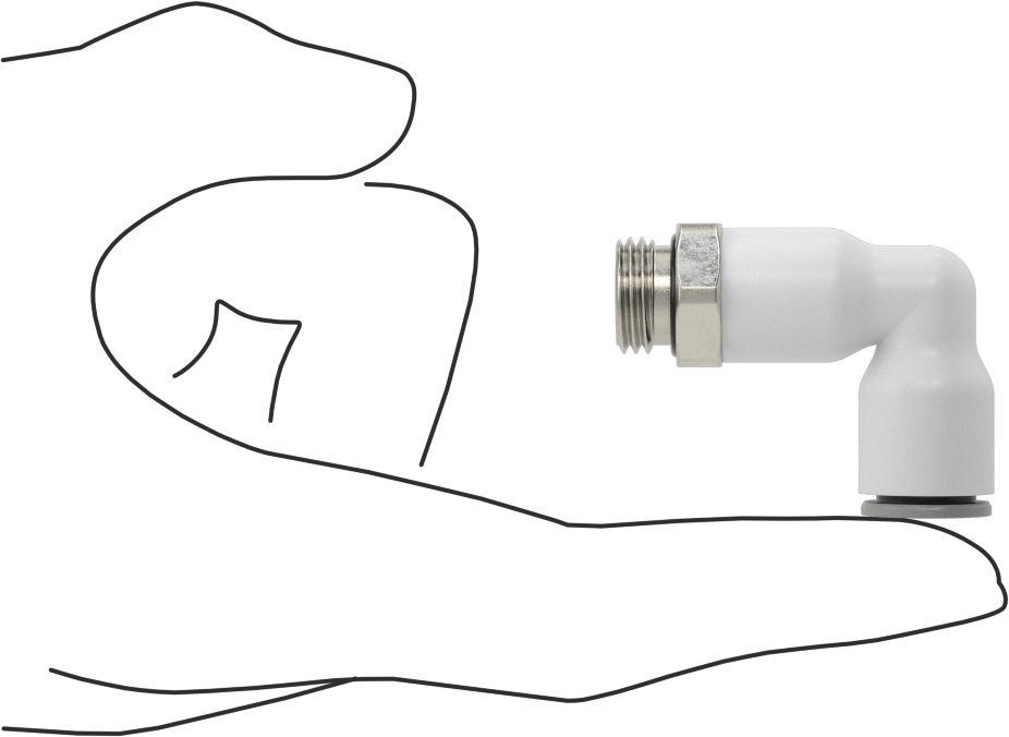 Tak-Bağlan Boru Adaptörü, Dönerli 90 Derece Dirsek, 10 mm Boru Dış Çapı için, 1/4 BSPP Erkek