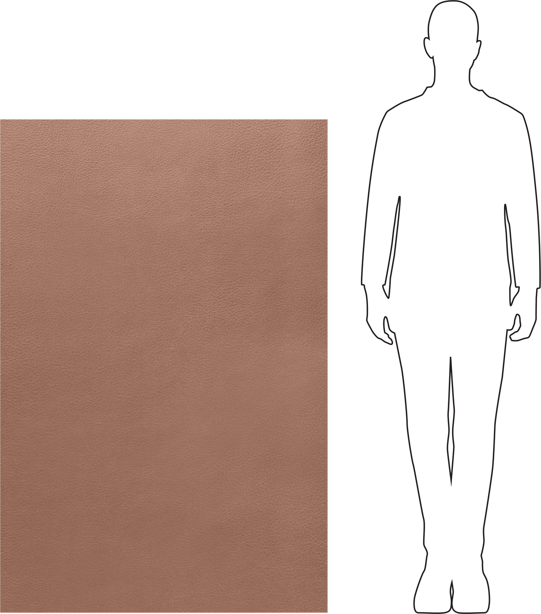 Sentetik Deri, Tek Taraf, Kahverengi, 1/32“ Kalınlık x 54” Genişlik x 3 Fit Uzunluk
