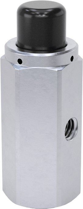 Pirinç Gövdeli Hızlı Çalışan Kompakt Açma/Kapama Valfi, Nikel Kaplı, Düğme, 1/8 NPT Dişi x 10-32 UNF Dişi