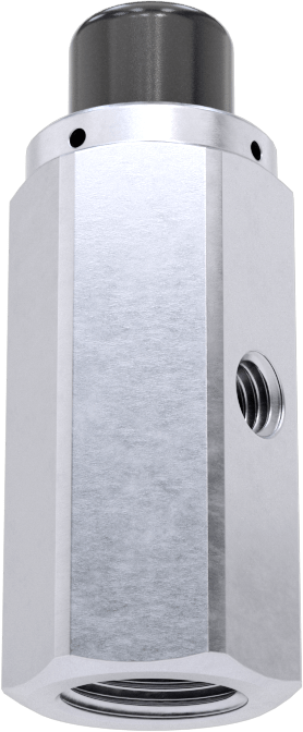 Pirinç Gövdeli Hızlı Çalışan Kompakt Açma/Kapama Valfi, Nikel Kaplı, Düğme, 1/8 NPT Dişi x 10-32 UNF Dişi