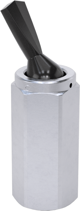 Pirinç Gövdeli Hızlı Çalışan Kompakt Açma/Kapama Valfi, Toggle Anahtarlı, 1/8 NPT Dişi x 10-32 UNF Dişi