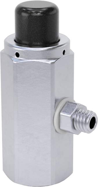 Pirinç Gövdeli Hızlı Çalışan Kompakt Açma/Kapama Valfi, Nikel Kaplı, Düğme, 1/8 NPT Dişi x 10-32 UNF Erkek