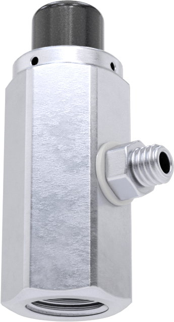 Pirinç Gövdeli Hızlı Çalışan Kompakt Açma/Kapama Valfi, Nikel Kaplı, Düğme, 1/8 NPT Dişi x 10-32 UNF Erkek