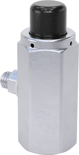 Pirinç Gövdeli Hızlı Çalışan Kompakt Açma/Kapama Valfi, Nikel Kaplı, Düğme, 1/8 NPT Dişi x 10-32 UNF Erkek