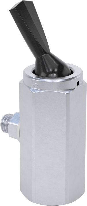 Pirinç Gövdeli Hızlı Çalışan Kompakt Açma/Kapama Valfi, Toggle Anahtarlı, 1/8 NPT Dişi x 10-32 UNF Erkek
