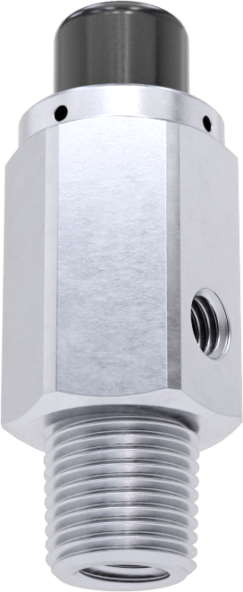 Pirinç Gövdeli Hızlı Çalışan Kompakt Açma/Kapama Valfi, Nikel Kaplı, Düğme, 1/8 NPT Erkek x 10-32 UNF Dişi