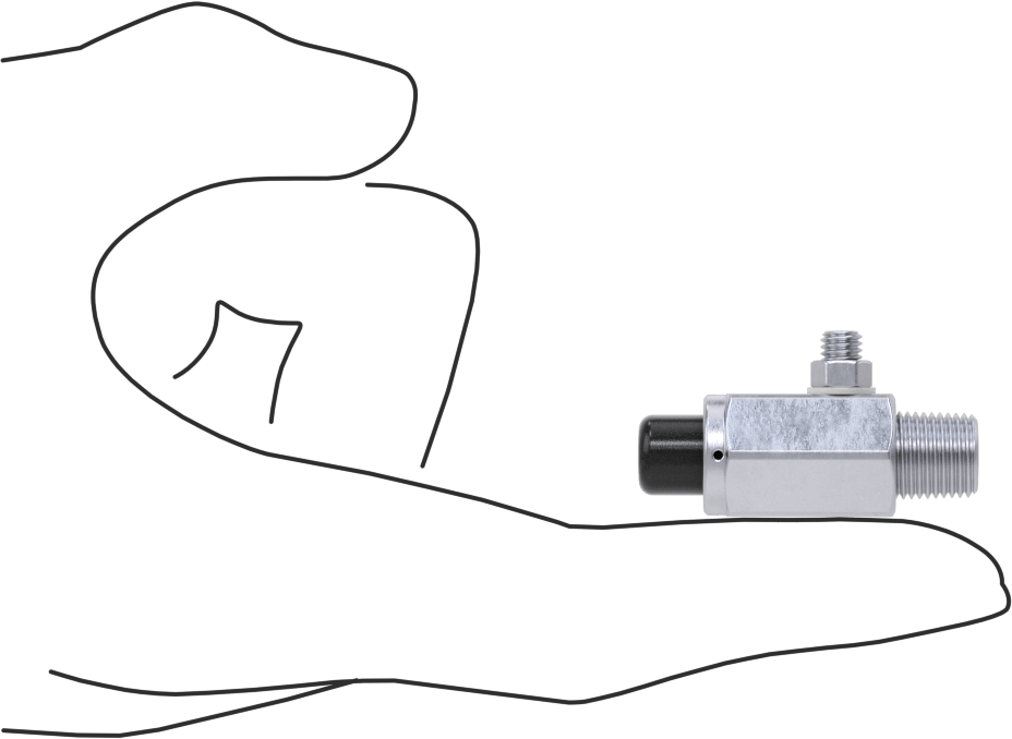 Pirinç Gövdeli Hızlı Çalışan Kompakt Açma/Kapama Valfi, Nikel Kaplı, Düğme, 1/8 NPT Erkek, 10-32 UNF Erkek