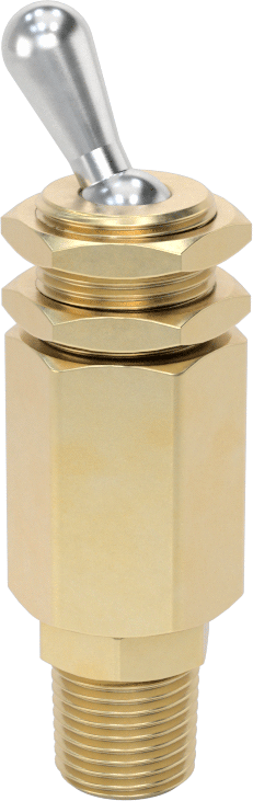 Hızlı Etkili Panel Montajlı Açma/Kapama Vanası, Dirsek, 1/8 NPT Erkek x 10-32 UNF Dişi, Metal Yaylı Geri Dönüş