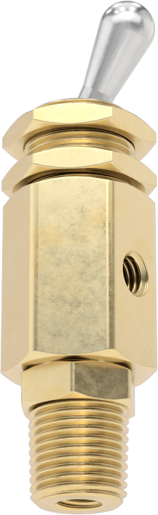 Hızlı Etkili Panel Montajlı Açma/Kapama Vanası, Dirsek, 1/8 NPT Erkek x 10-32 UNF Dişi, Metal Yaylı Geri Dönüş