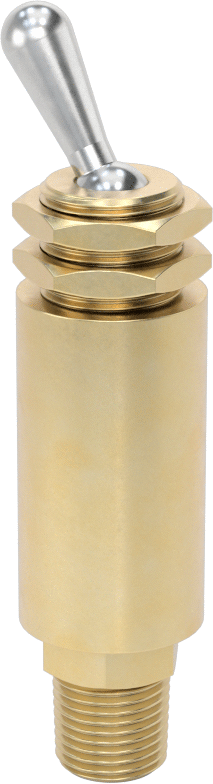 Hızlı Etkili Panel Montajlı Açma/Kapama Vanası, Dirsek, 1/8 NPT Erkek x 10-32 UNF Dişi, Metal Manuel Geri Dönüş