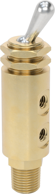 Hızlı Etkili Panel Montajlı Açma/Kapama Vanası, Dirsek, 1/8 NPT Erkek x 10-32 UNF Dişi, Metal Manuel Geri Dönüş