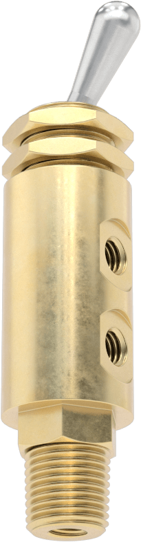 Hızlı Etkili Panel Montajlı Açma/Kapama Vanası, Dirsek, 1/8 NPT Erkek x 10-32 UNF Dişi, Metal Manuel Geri Dönüş