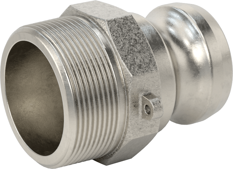 316 Paslanmaz Çelik Kam ve Yivli Hortum Bağlantısı, Kimyasallar ve Petrol için, Plug, 1-1/2 Boyutlu x 2 NPT Erkek