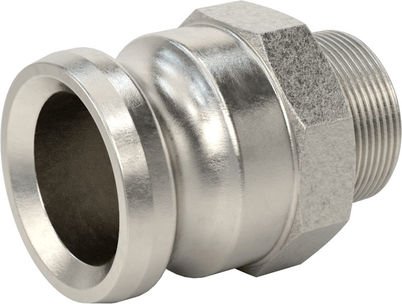 316 Paslanmaz Çelik Kam ve Yivli Hortum Bağlantısı, Kimyasallar ve Petrol için, Plug, 2 Boyut x 1-1/2 NPT Erkek