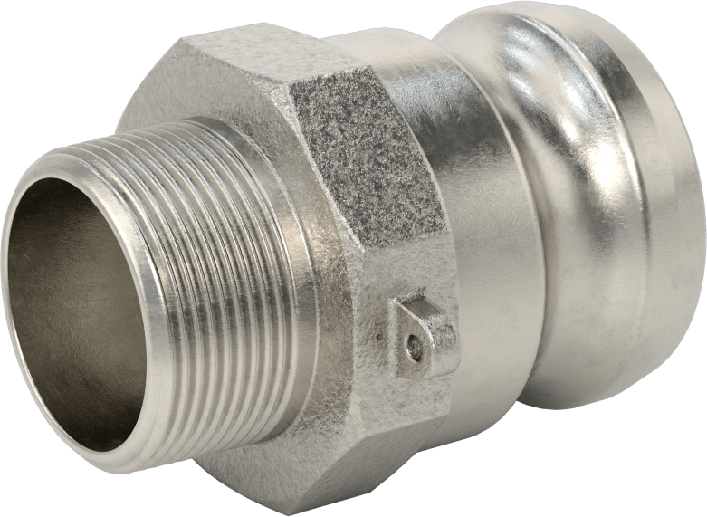 316 Paslanmaz Çelik Kam ve Yivli Hortum Bağlantısı, Kimyasallar ve Petrol için, Plug, 2 Boyut x 1-1/2 NPT Erkek