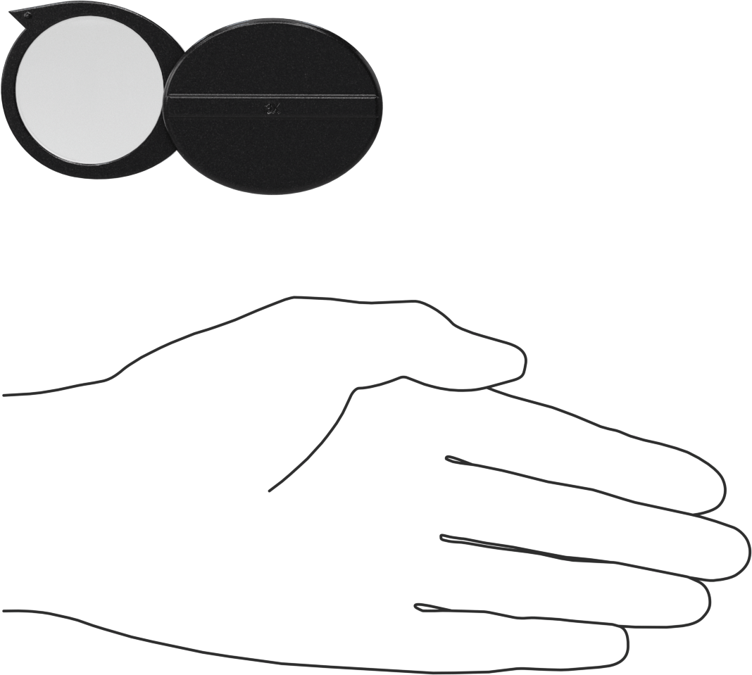 Kaydırmalı Büyüteç, Oval Kutu ile, 1 Akrilik Plastik Lens