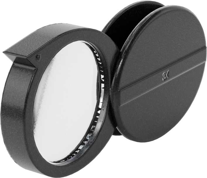 Kaydırmalı Büyüteç, Oval Kutu ile, 1 Akrilik Plastik Lens