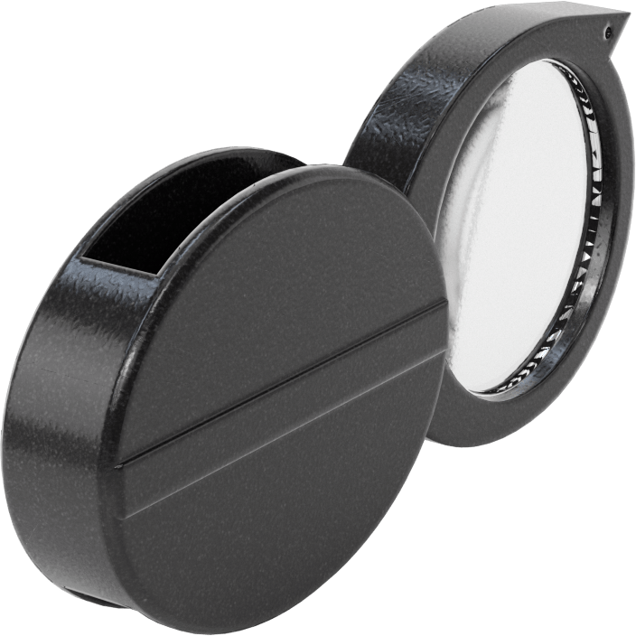 Kaydırmalı Büyüteç, Oval Kutu ile, 1 Akrilik Plastik Lens