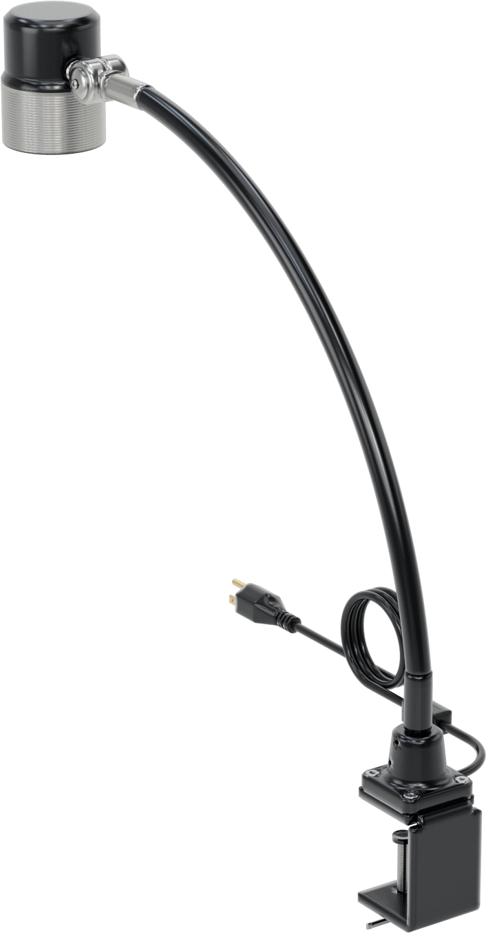 Her Yöne Uygun Makine Işığı, Bağlantı Elemanı Montajı, 24" Kol Uzanma Mesafesi, 10 Derece Işın, 120-240V AC