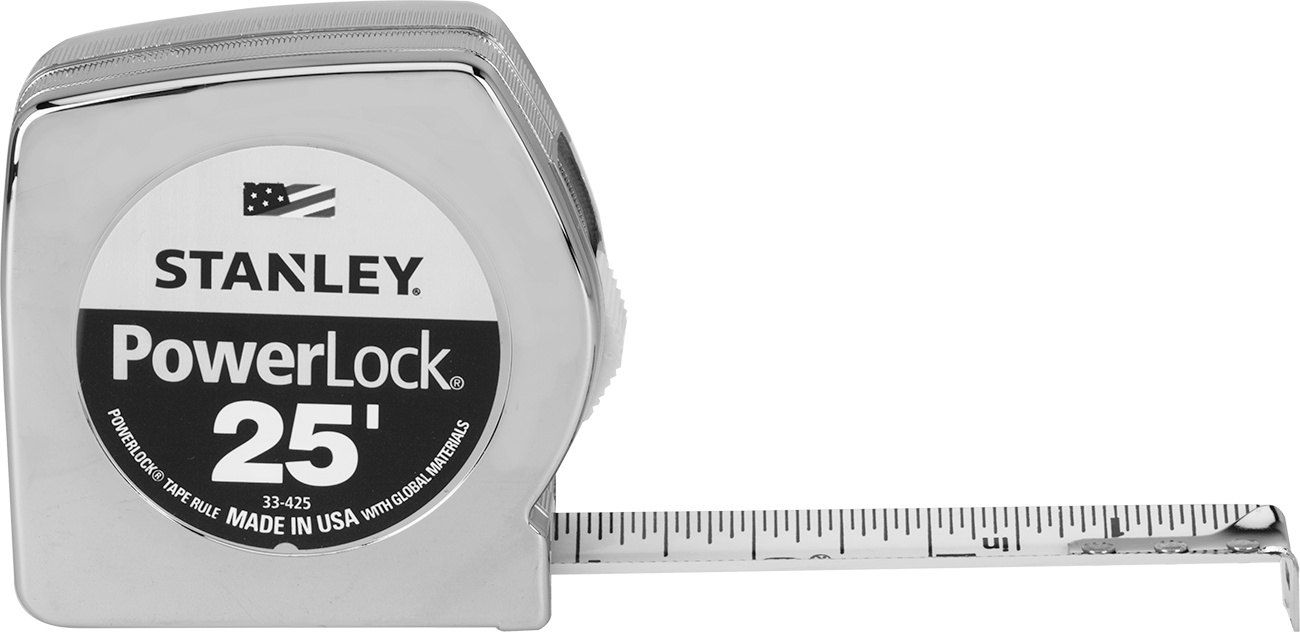 Stanley Powerlock Şerit Metre, Model 33-425, İnç Ölçekleri, 25 Fit Uzunluk