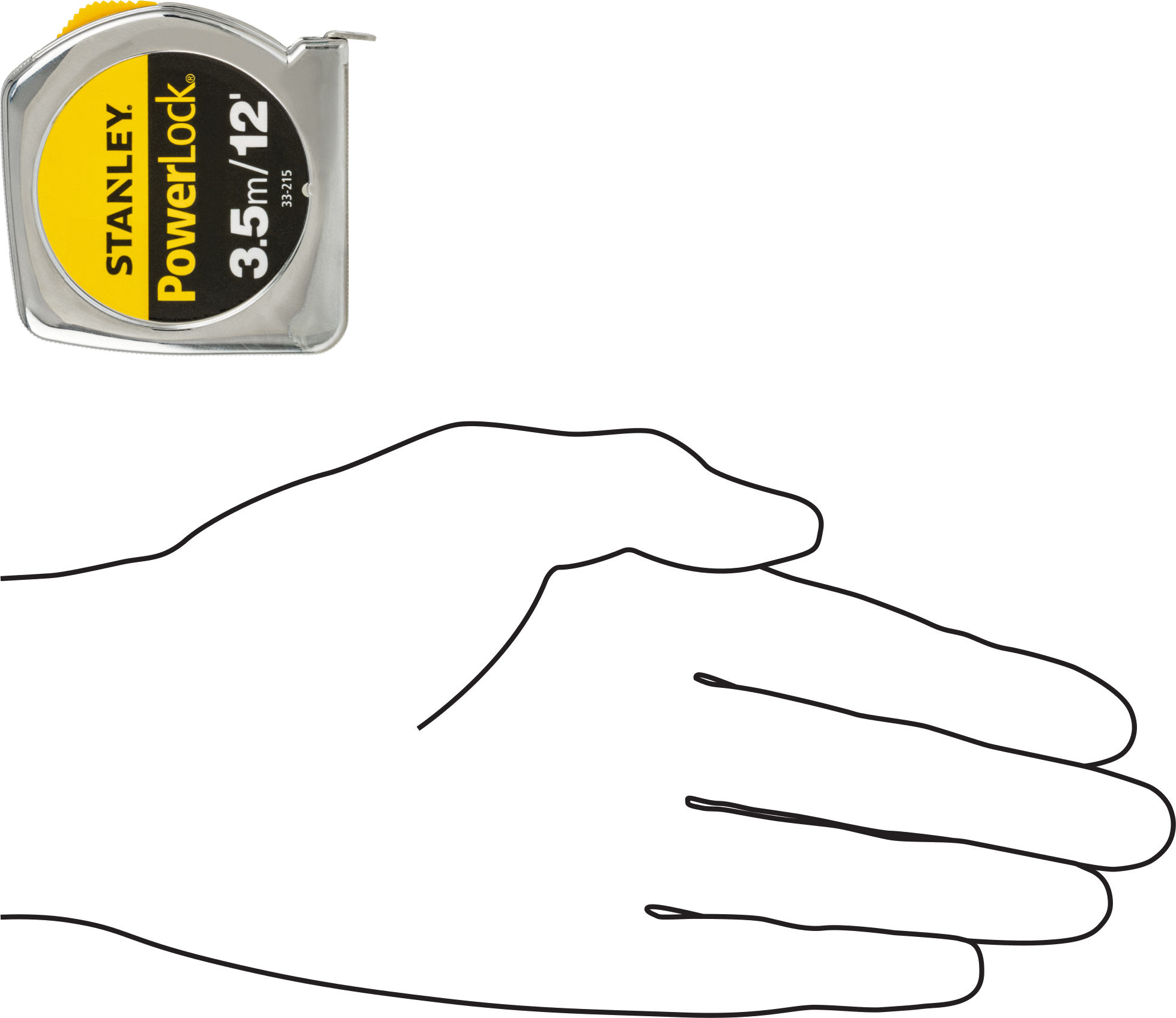 Stanley Powerlock Şerit Metre, Model 33-215, İnç ve Metrik Ölçekler, 12 Fit Uzunluk