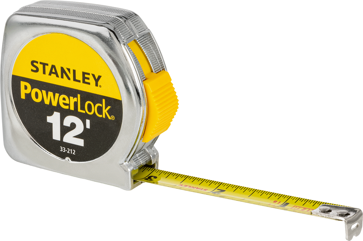 Stanley Powerlock Şerit Metre, Model 33-212, İnç Ölçekleri, 12 Fit Uzunluk