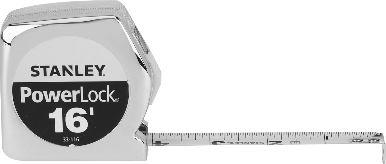 Stanley Powerlock Şerit Metre, Model 33-116, İnç Ölçekleri, 16 Fit Uzunluk