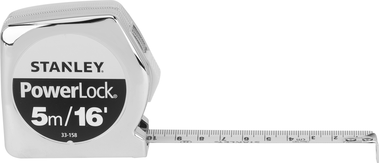 Stanley Powerlock Şerit Metre, Model 33-158, İnç ve Metrik Ölçekler, 16 Fit Uzunluk