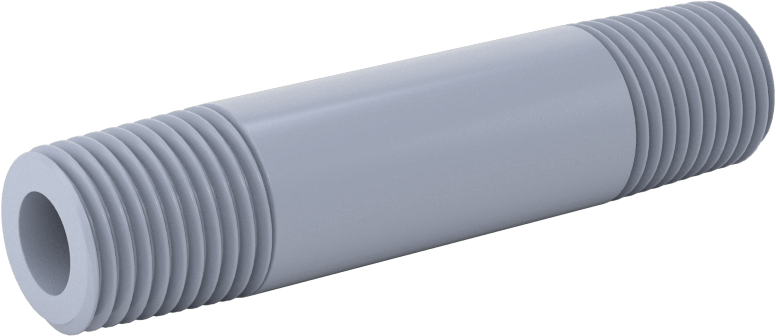 Sıcak Su için CPVC Boru, Her İki Ucu Dişli, 1/4 NPT, 2-1/2" Uzunluk
