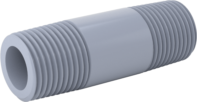 Sıcak Su için CPVC Boru, Her İki Ucu Dişli, 1/2 NPT, 2-1/2" Uzunluk